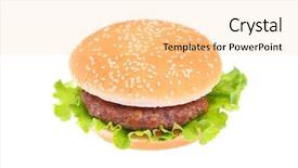  Presentation with burger - Slide set featuring burger isolated background and a lemonade colored foreground