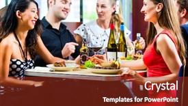  Presentation with fast food - Theme enhanced with burger joint - friends or couples eating fast background and a tawny brown colored foreground