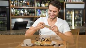  Presentation with fast food - Beautiful theme featuring break fast - handsome man taking a picture backdrop and a coral colored foreground