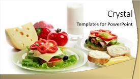  Presentation with foods - Presentation theme with natural form foods dairy produce background and a white colored foreground