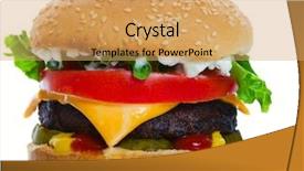  Presentation with white cheese - Slide deck featuring burger on a white background background and a  colored foreground