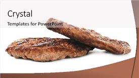  Presentation with maroon and white - PPT layouts consisting of burger patties on white background background and a lemonade colored foreground