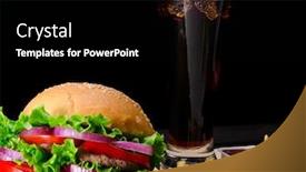  Presentation with nutrition - Beautiful slide set featuring burger-served-in-bun backdrop and a black colored foreground