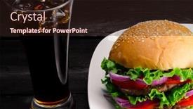  Presentation with nutrition - Amazing presentation design having burger-served-in-bun backdrop and a wine colored foreground