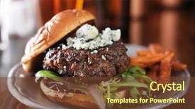  Presentation with blue cheese - Cool new presentation theme with burger with blue cheese served backdrop and a tawny brown colored foreground