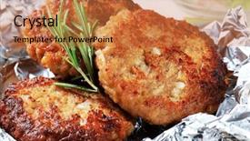  Presentation with burgers - Audience pleasing PPT theme consisting of burgers in an aluminum foil backdrop and a coral colored foreground
