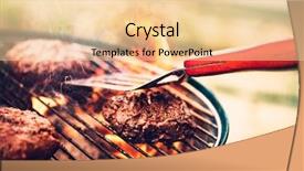  Presentation with food grill - Beautiful slides featuring burgers traditional summer food cookout backdrop and a lemonade colored foreground