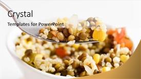  Presentation with sweet corn - Slide set with bowl with a bulgur salad background and a white colored foreground