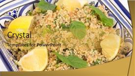  Presentation with wheat bran - Presentation theme enhanced with turkish bulgur wheat salad known background and a yellow colored foreground