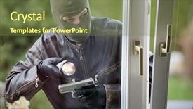  Presentation with residential - Colorful theme enhanced with burglar breaks into a residential backdrop and a  colored foreground