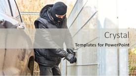  Presentation with security door lock - Presentation design consisting of burglar-crackles-on-door background and a light gray colored foreground