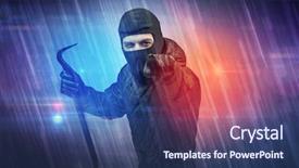  Presentation with colorful - Theme having burglar in action with colorful background and a ocean colored foreground
