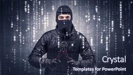  Presentation with hand tools - Amazing slides having burglar in action with encoded backdrop and a wine colored foreground