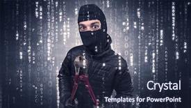  Presentation with hand tools - Amazing slides having burglar in action with encoded backdrop and a wine colored foreground