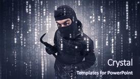  Presentation with hand tools - Slide deck enhanced with burglar in action with encoded background and a tawny brown colored foreground