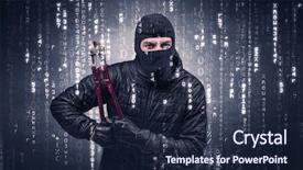  Presentation with hand tools - PPT layouts featuring burglar in action with encoded background and a wine colored foreground