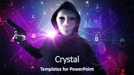  Presentation with database - Presentation theme enhanced with burglar in dark secured database background and a wine colored foreground