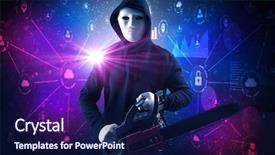  Presentation with database - Cool new theme with burglar in dark secured database backdrop and a navy blue colored foreground