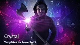  Presentation with database - Amazing slides having burglar in dark secured database backdrop and a wine colored foreground