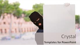  Presentation with blank - Slide deck featuring burglar-man-holding-blank-placard background and a lemonade colored foreground