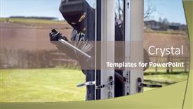  Presentation with breaking through - Colorful PPT theme enhanced with burglar-or-thief-breaking backdrop and a coral colored foreground