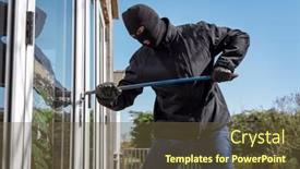  Presentation with breaking through - Colorful slides enhanced with burglar-or-thief-breaking backdrop and a tawny brown colored foreground