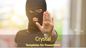  Presentation with attitude - Beautiful slide deck featuring burglar terrorist woman wearing balaclava backdrop and a tawny brown colored foreground