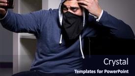  Presentation with apartment - Slide deck consisting of burglar-thief-stealing-tv background and a navy blue colored foreground