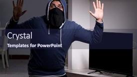  Presentation with apartment - Theme enhanced with burglar-thief-stealing-tv background and a navy blue colored foreground
