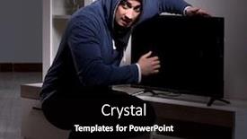  Presentation with apartment - Presentation design with burglar-thief-stealing-tv background and a black colored foreground