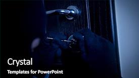 Presentation with tools - PPT theme with burglar with a lock-pick background and a black colored foreground