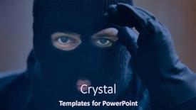  Presentation with storm - Cool new PPT theme with burglar-with-storm-mask backdrop and a navy blue colored foreground
