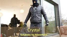 Presentation with house - Slide deck having burglars-flee-with-bags background and a tawny brown colored foreground