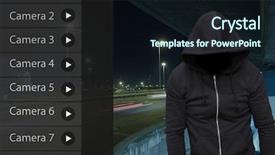  Presentation with digital car - Colorful presentation theme enhanced with burglary - digital composite of criminal man backdrop and a wine colored foreground