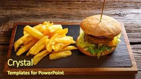  Presentation with french fries - Amazing slide deck having burguer and french fries potato backdrop and a tawny brown colored foreground