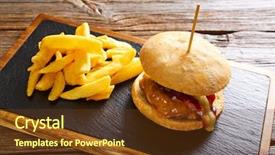  Presentation with french fries - Theme having burguers - burguer and french fries potato background and a tawny brown colored foreground