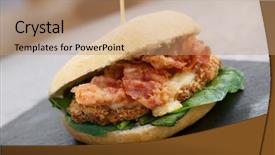  Presentation with chicken embryo - Cool new theme with burguers - chicken burger with lettuce backdrop and a coral colored foreground