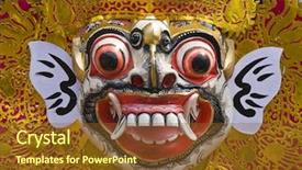  Presentation with tower - Theme featuring burial ceremony - balinese cremation tower background and a tawny brown colored foreground