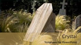  Presentation with ceremony - Amazing theme having burial ceremony - cementery with wooden coffins comming backdrop and a yellow colored foreground