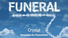  Presentation with blue sky - PPT theme consisting of burial ceremony - funeral cloud word background and a  colored foreground