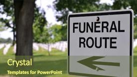  Presentation with funeral - Colorful PPT theme enhanced with burial ceremony - funeral route sign pointing backdrop and a  colored foreground