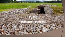  Presentation with neolithic - Presentation design enhanced with burial ceremony - neolithic south chambered cairn background and a gray colored foreground