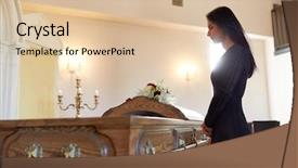  Presentation with church people - Audience pleasing slide deck consisting of burial people and mourning concept backdrop and a lemonade colored foreground