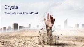  Presentation with alive - Slide set with buried alive but not broken background and a  colored foreground