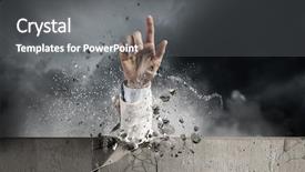  Presentation with alive - PPT theme consisting of buried alive but not broken background and a gray colored foreground