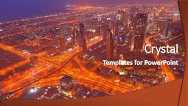  Presentation with dubai - PPT theme enhanced with burj khalifa - dubai city skyline main road background and a tawny brown colored foreground