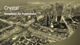  Presentation with khalifa - Cool new slide set with burj khalifa - dubai city skyline main road backdrop and a violet colored foreground