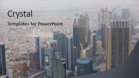  Presentation with khalifa - Amazing presentation theme having burj khalifa - dubai city skyline main road backdrop and a light gray colored foreground