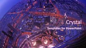  Presentation with khalifa - Presentation theme with burj khalifa - dubai city skyline main road background and a violet colored foreground