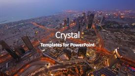  Presentation with dubai - Amazing slide set having burj khalifa - dubai city skyline main road backdrop and a tawny brown colored foreground